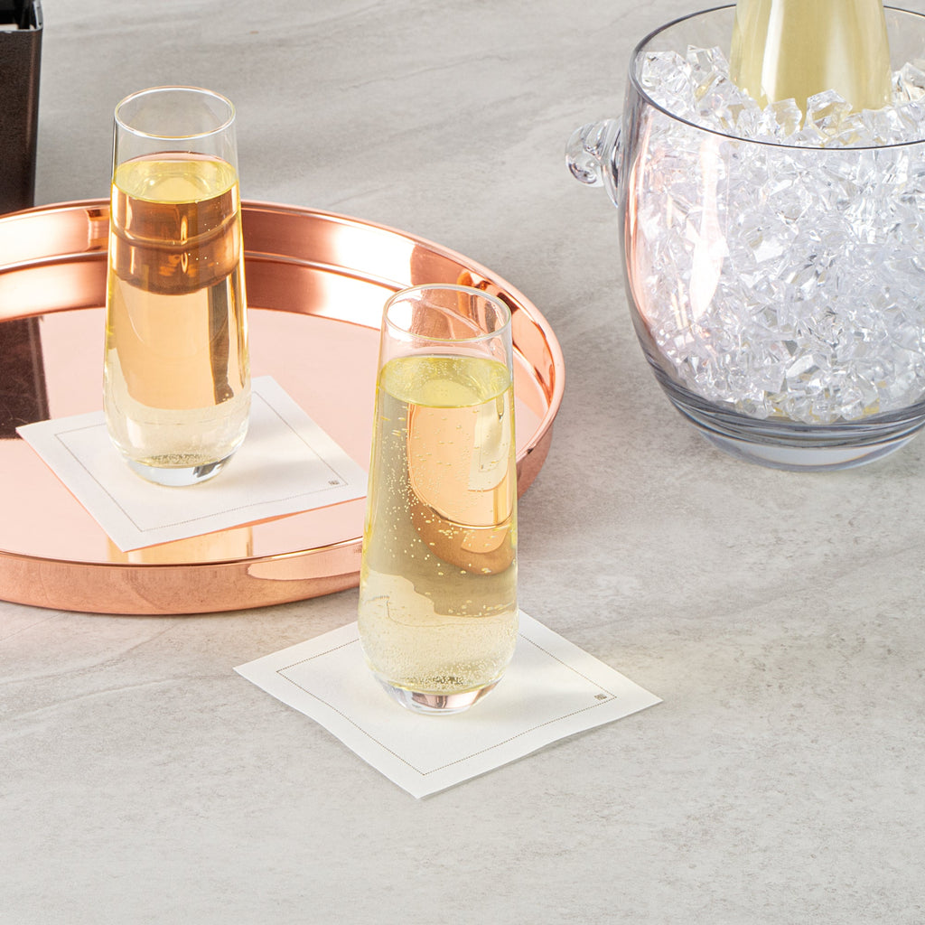 Vetri 10 oz Stemless Flute Glass - 1 3/4" x 1 3/4" x 6 1/4" - 6 count box