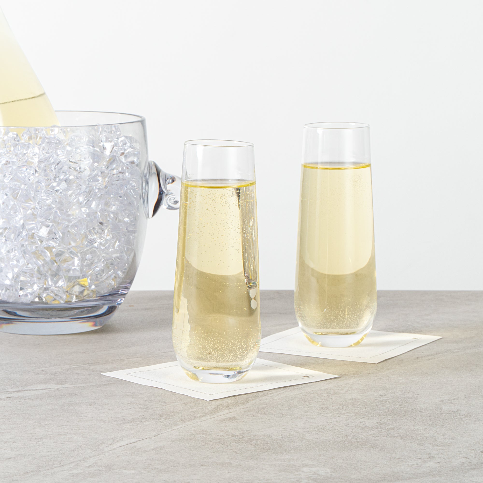 Vetri 10 oz Stemless Flute Glass - 1 3/4" x 1 3/4" x 6 1/4" - 6 count box