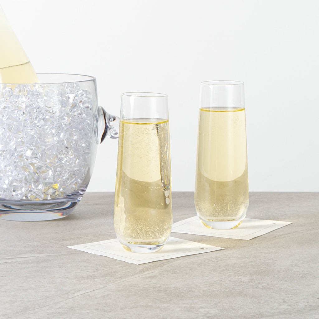 Vetri 10 oz Stemless Flute Glass - 1 3/4" x 1 3/4" x 6 1/4" - 24 count box