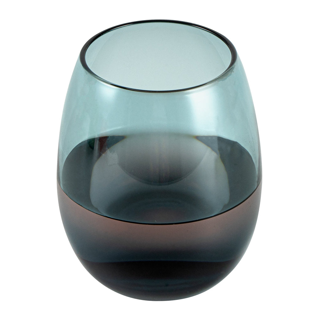 Vetri 15 oz Blue Stemless Wine Glass - 3 3/4" x 3 3/4" x 4 1/4" - 6 count box