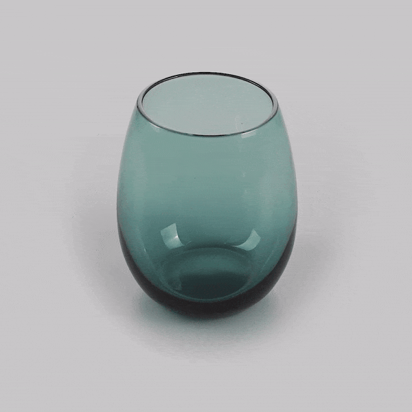 Vetri 15 oz Blue Stemless Wine Glass - 3 3/4" x 3 3/4" x 4 1/4" - 24 count box
