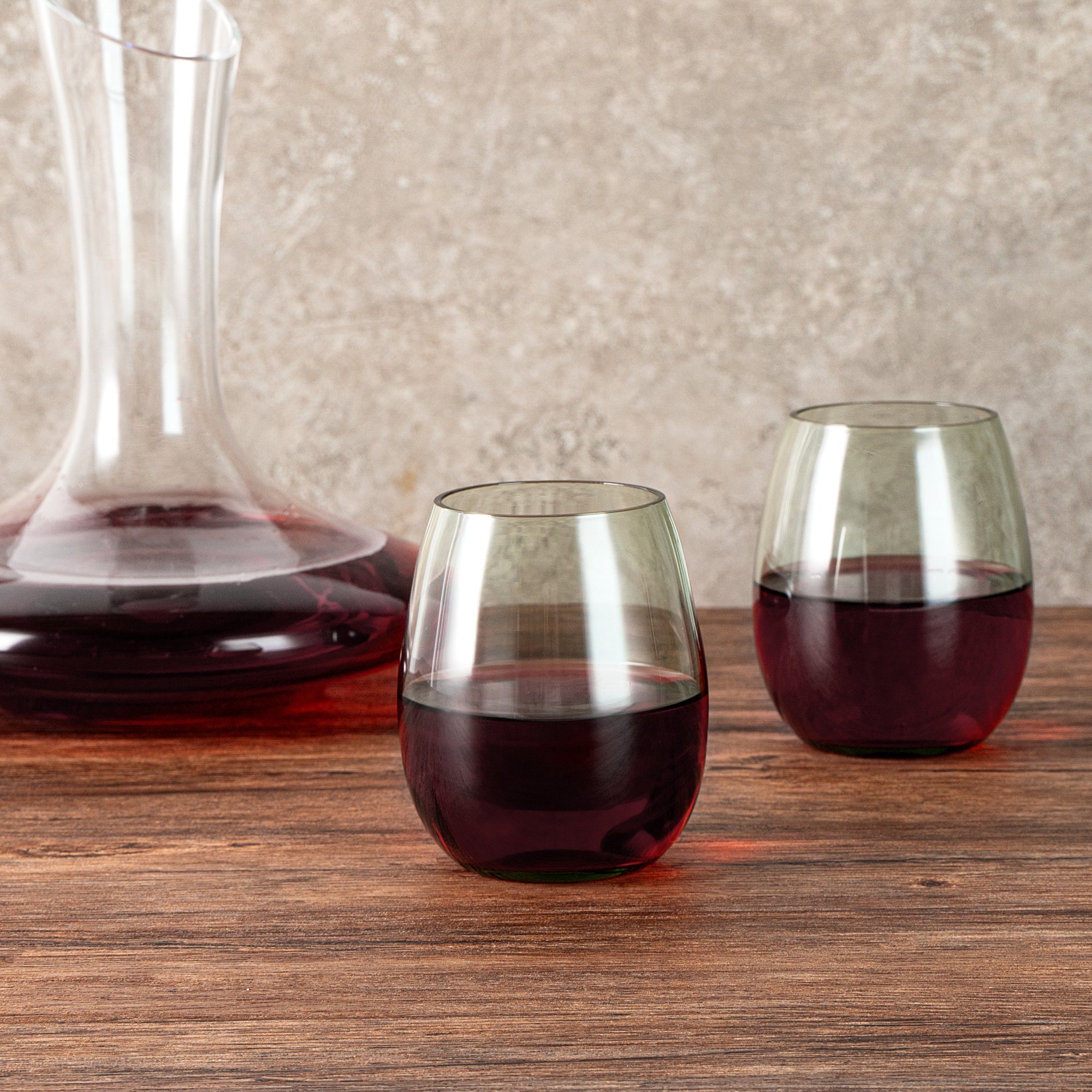 Vetri 15 oz Green Stemless Wine Glass - 3 3/4" x 3 3/4" x 4 1/4" - 24 count box