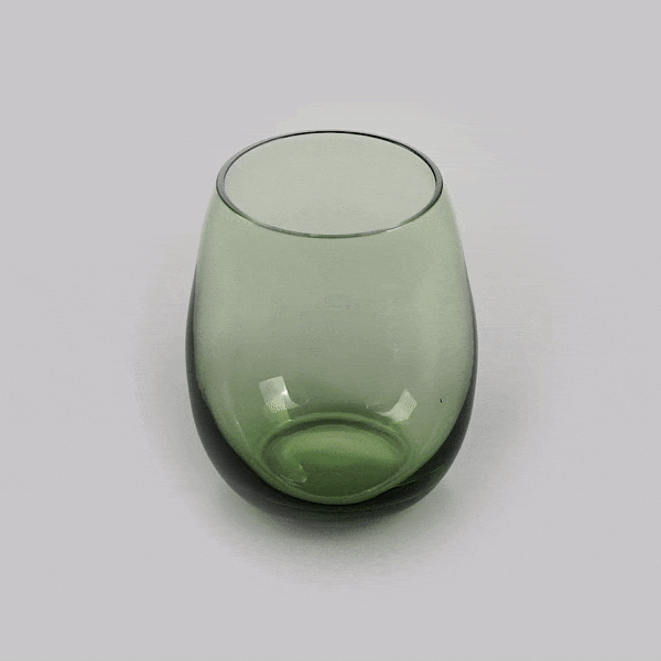 Vetri 15 oz Green Stemless Wine Glass - 3 3/4" x 3 3/4" x 4 1/4" - 6 count box