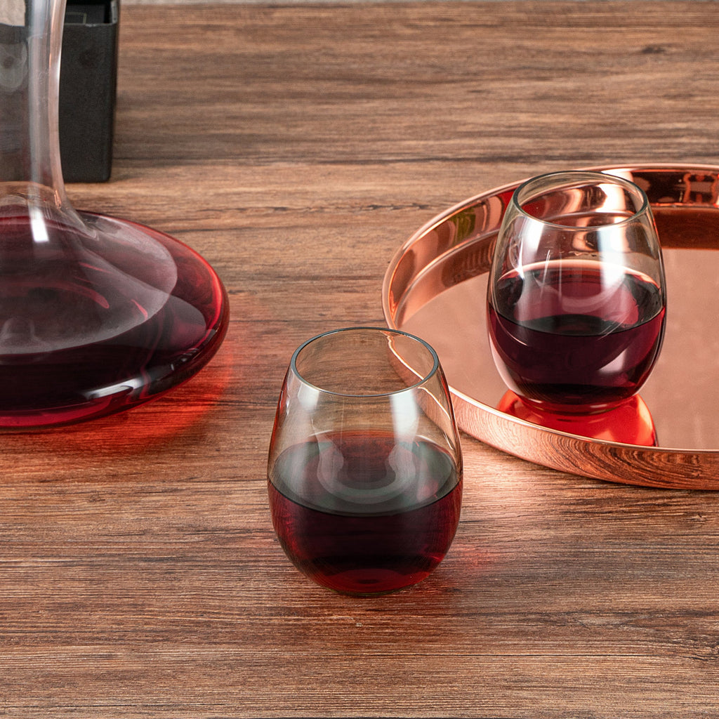 Vetri 15 oz Green Stemless Wine Glass - 3 3/4" x 3 3/4" x 4 1/4" - 24 count box