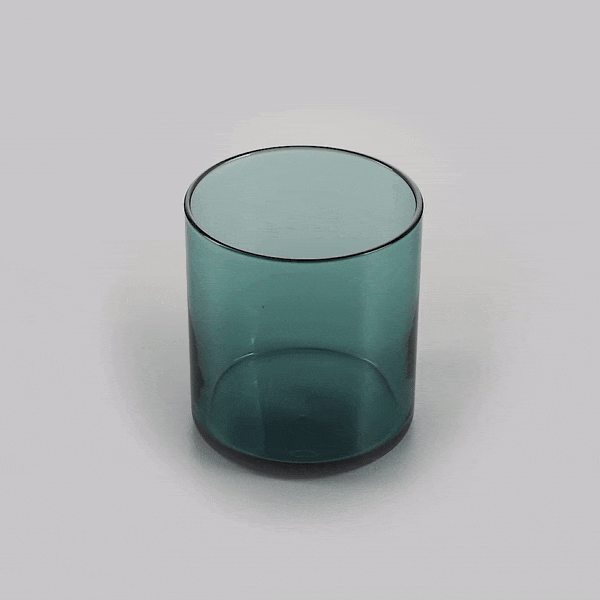 Vetri 10 oz Blue Rocks / Old Fashioned Glass - 3 1/4" x 3 1/4" x 3 1/2" - 6 count box