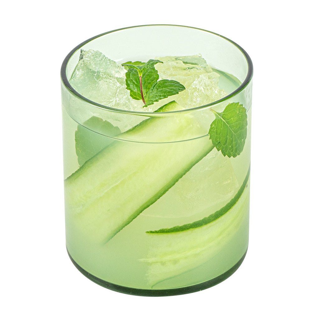 Vetri 10 oz Green Rocks / Old Fashioned Glass - 3 1/4" x 3 1/4" x 3 1/2" - 6 count box