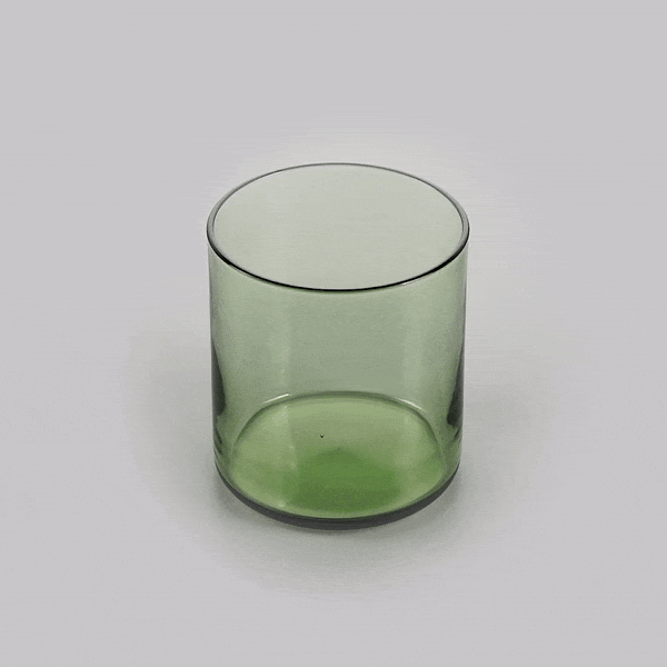 Vetri 10 oz Green Rocks / Old Fashioned Glass - 3 1/4" x 3 1/4" x 3 1/2" - 6 count box