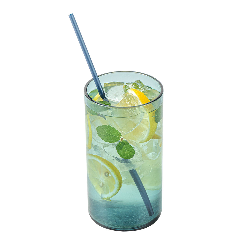 Vetri 16 oz Blue Beverage Glass - 3" x 3" x 5 1/2" - 6 count box