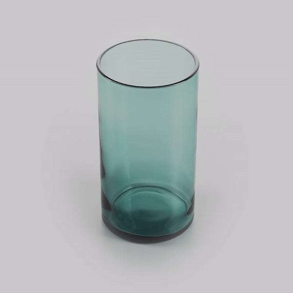 Vetri 16 oz Blue Beverage Glass - 3" x 3" x 5 1/2" - 6 count box