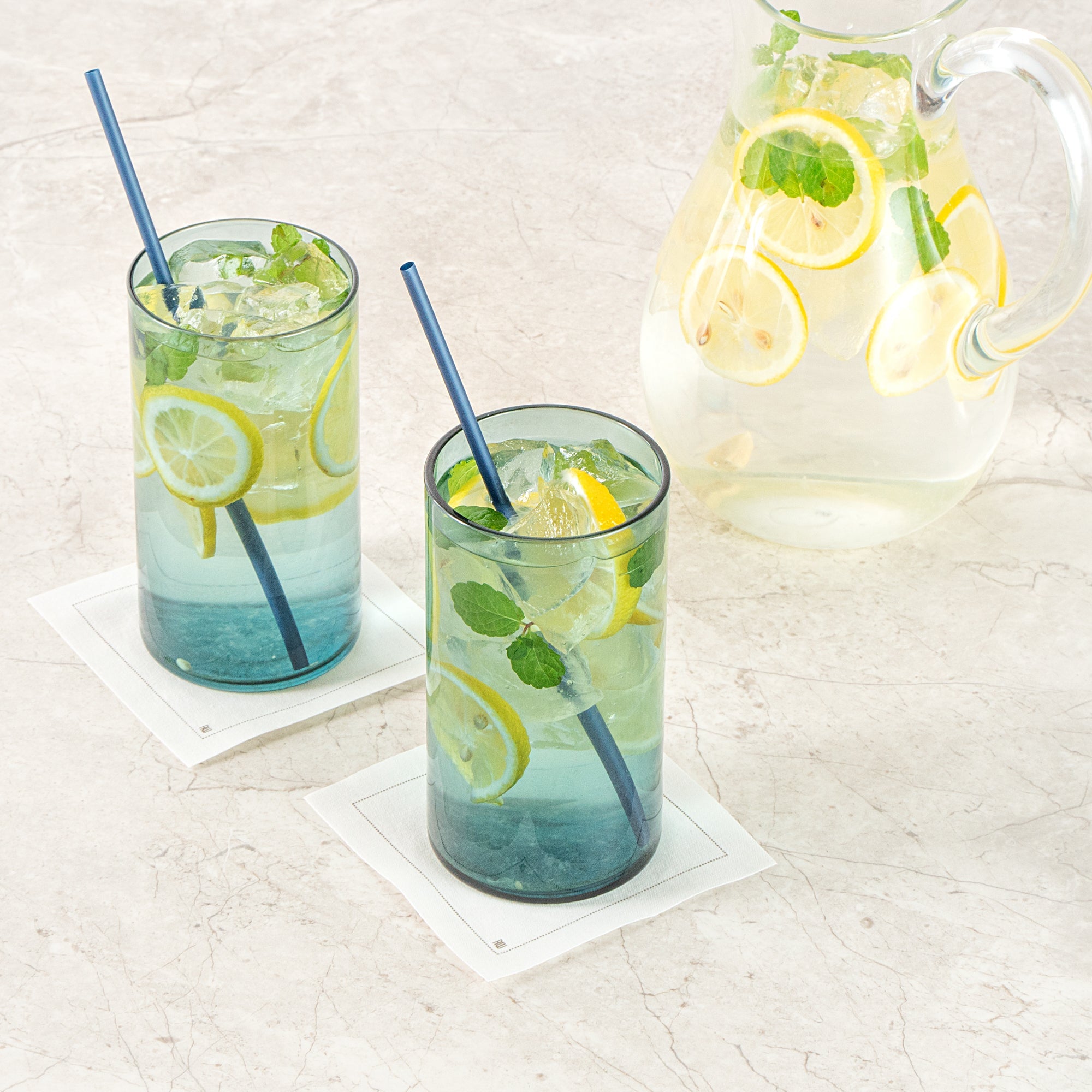 Vetri 16 oz Blue Beverage Glass - 3" x 3" x 5 1/2" - 24 count box