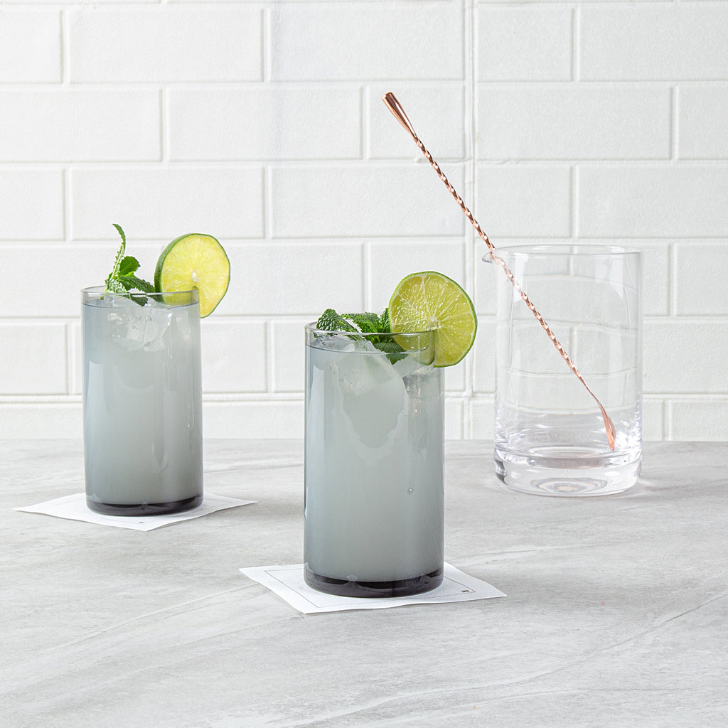 Vetri 16 oz Gray Beverage Glass - 3" x 3" x 5 1/2" - 6 count box