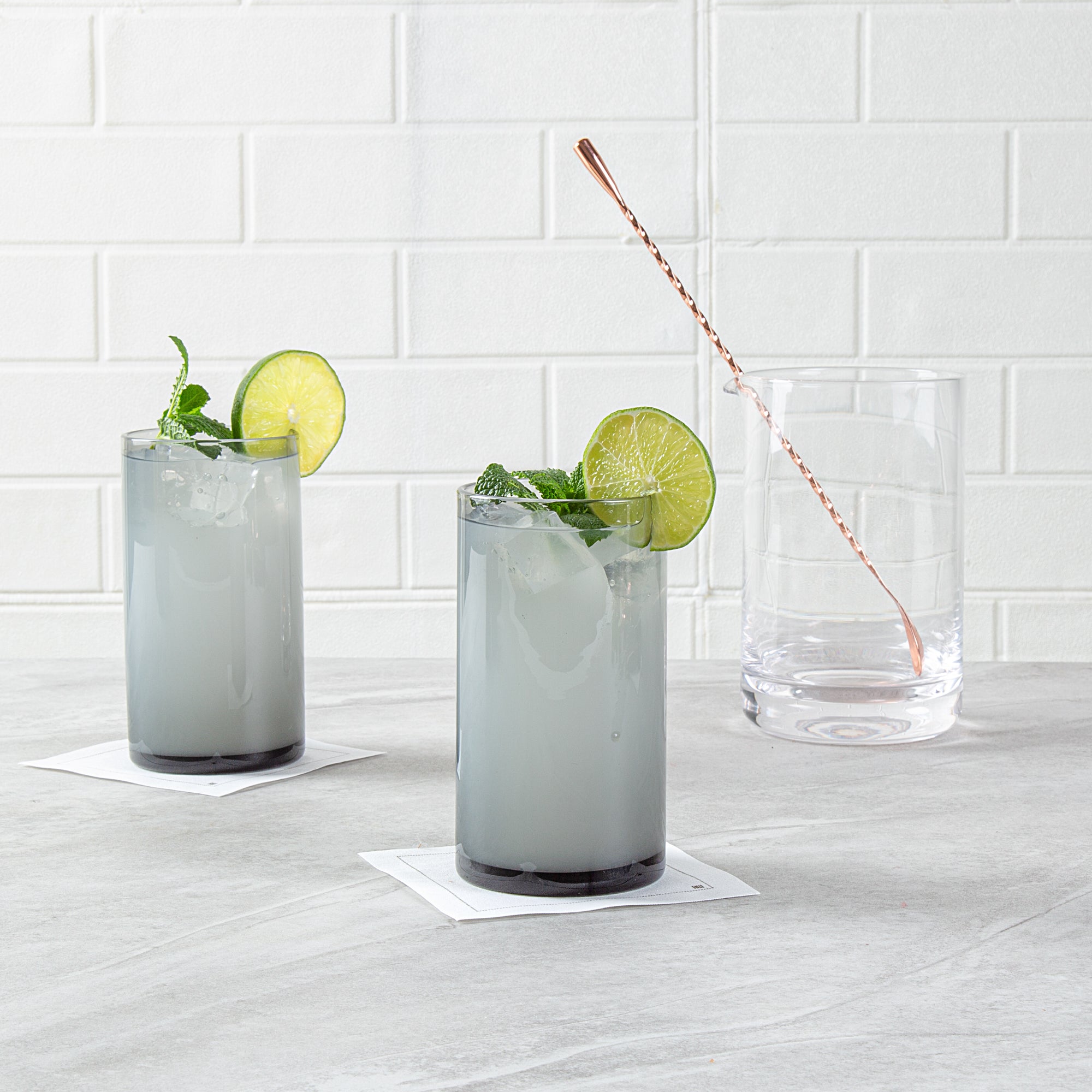 Vetri 16 oz Gray Beverage Glass - 3" x 3" x 5 1/2" - 6 count box