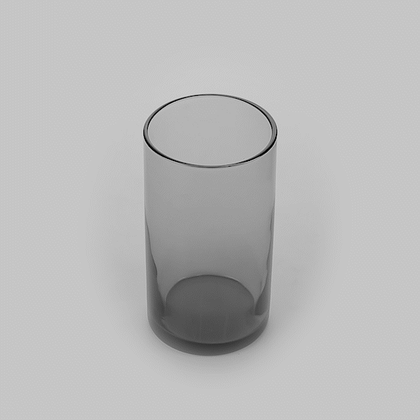 Vetri 16 oz Gray Beverage Glass - 3" x 3" x 5 1/2" - 6 count box
