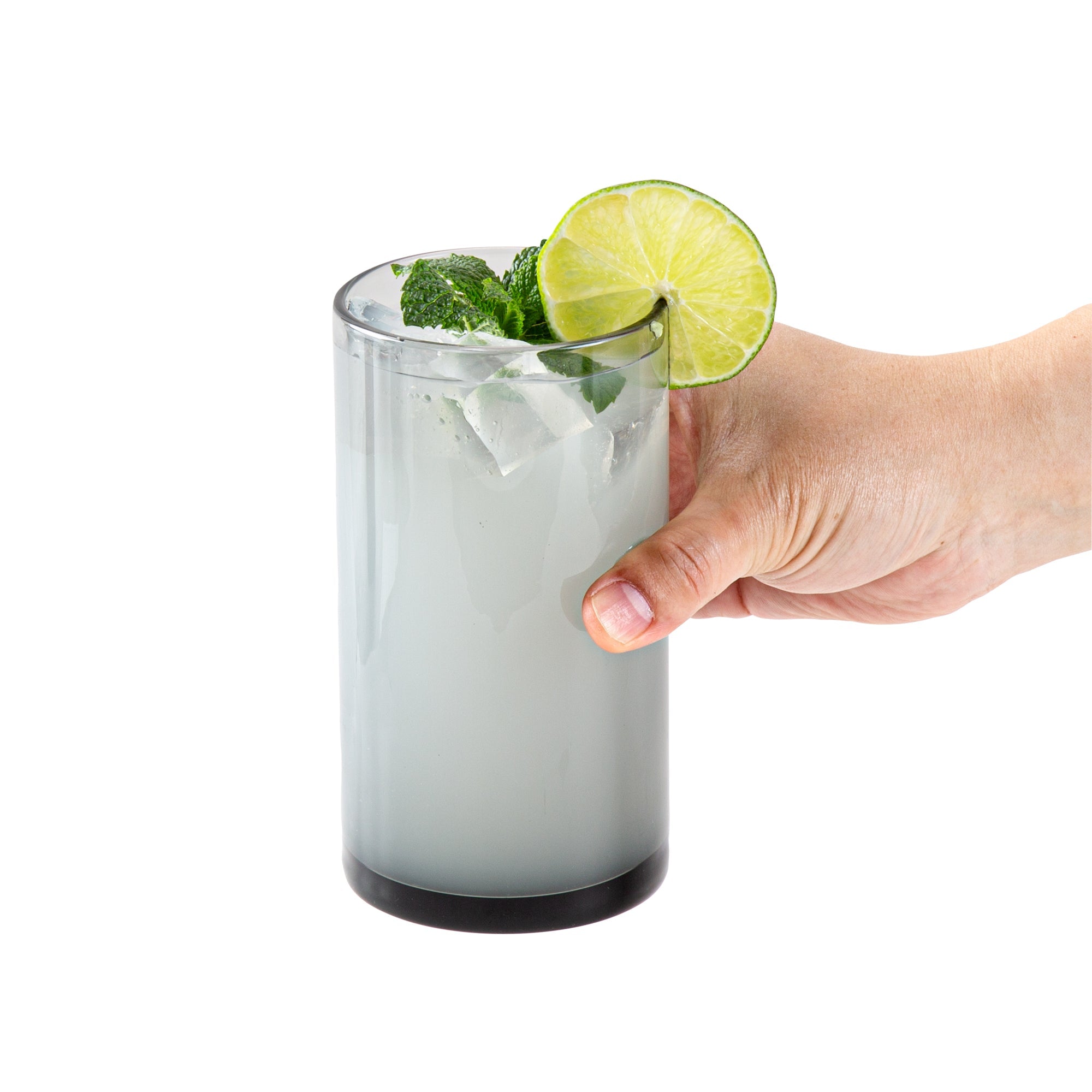 Vetri 16 oz Gray Beverage Glass - 3" x 3" x 5 1/2" - 24 count box
