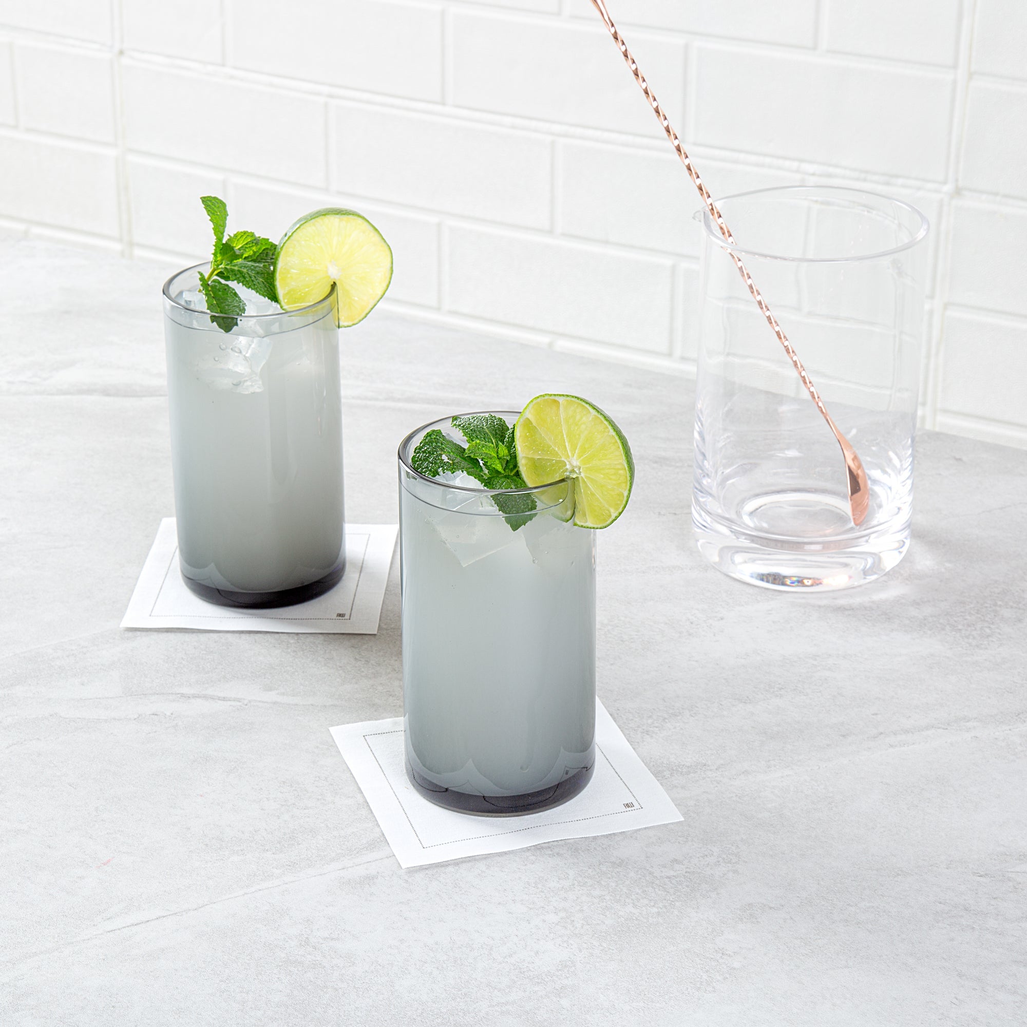 Vetri 16 oz Gray Beverage Glass - 3" x 3" x 5 1/2" - 24 count box