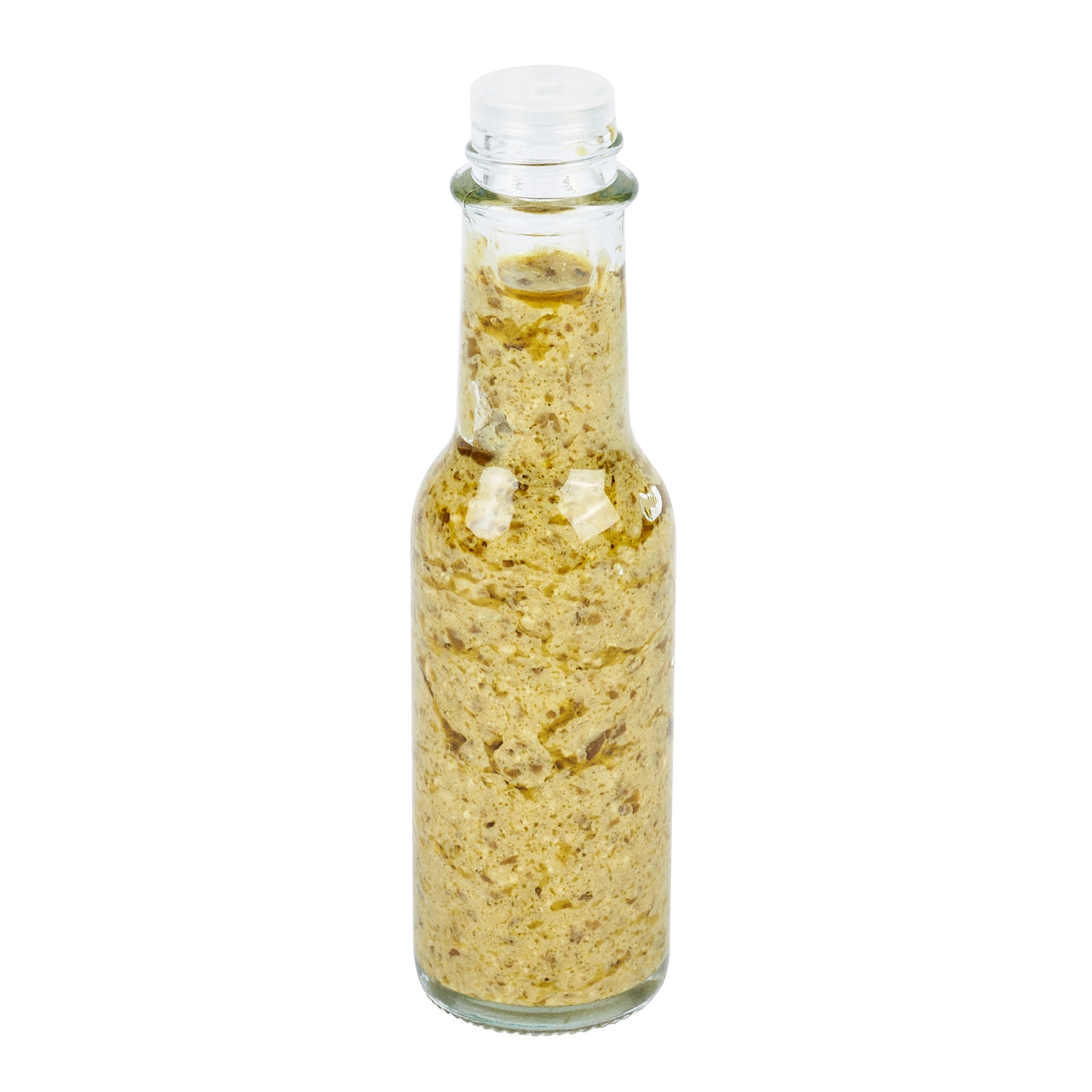 Vetri 3 oz Glass Woozy Bottle - with Black Cap - 1 1/2" x 1 1/2" x 6" - 10 count box