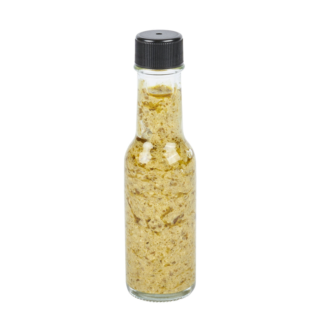 Vetri 3 oz Glass Woozy Bottle - with Black Cap - 1 1/2" x 1 1/2" x 6" - 10 count box