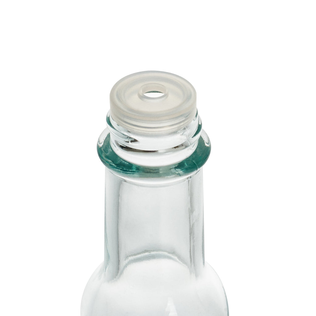 Vetri 3 oz Glass Woozy Bottle - with Black Cap - 1 1/2" x 1 1/2" x 6" - 10 count box