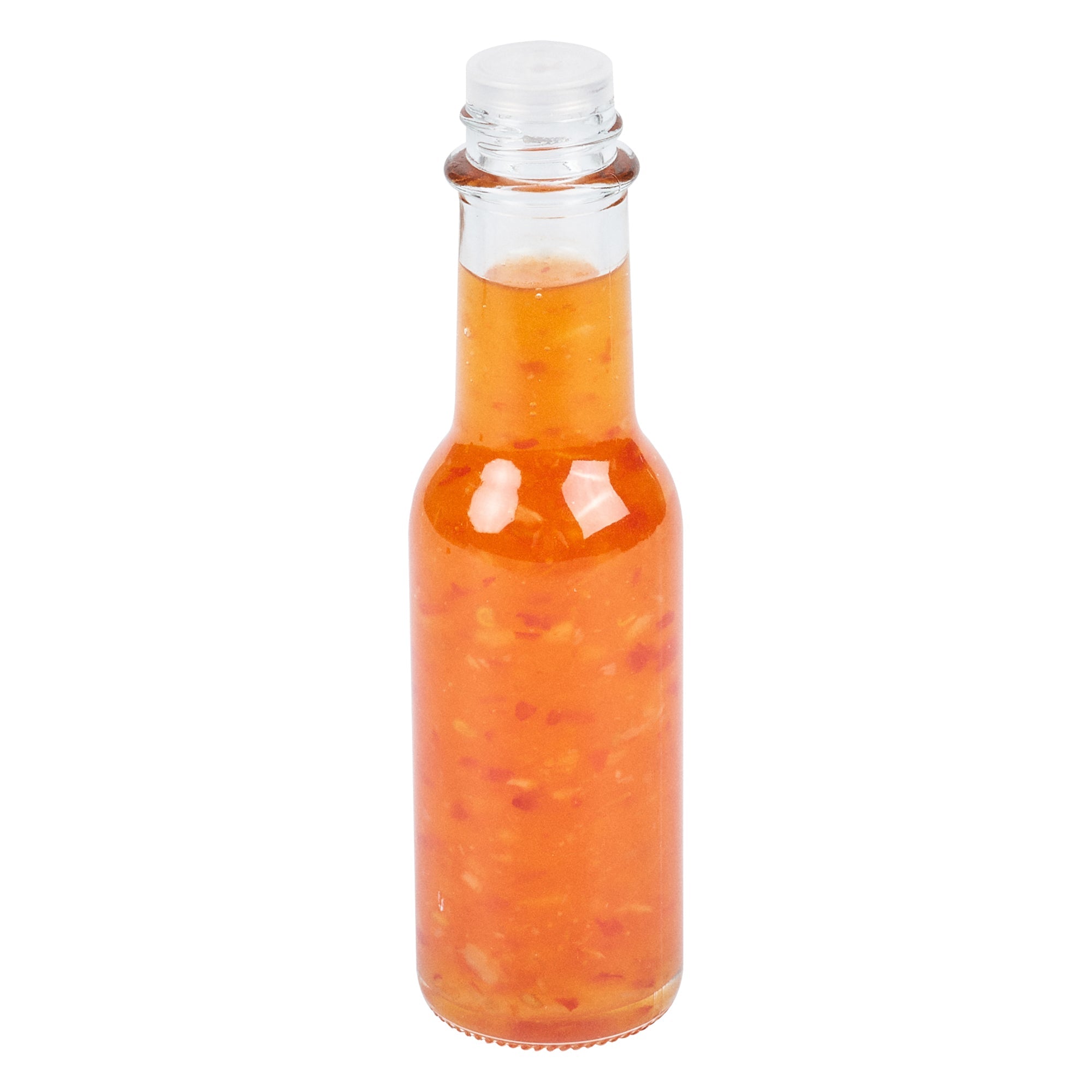 Vetri 3 oz Glass Woozy Bottle - with Red Cap - 1 1/2" x 1 1/2" x 6" - 10 count box