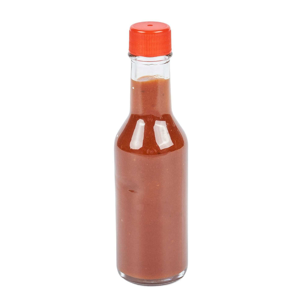 Vetri 5 oz Glass Woozy Bottle - with Red Cap - 1 3/4" x 1 3/4" x 6 3/4" - 10 count box