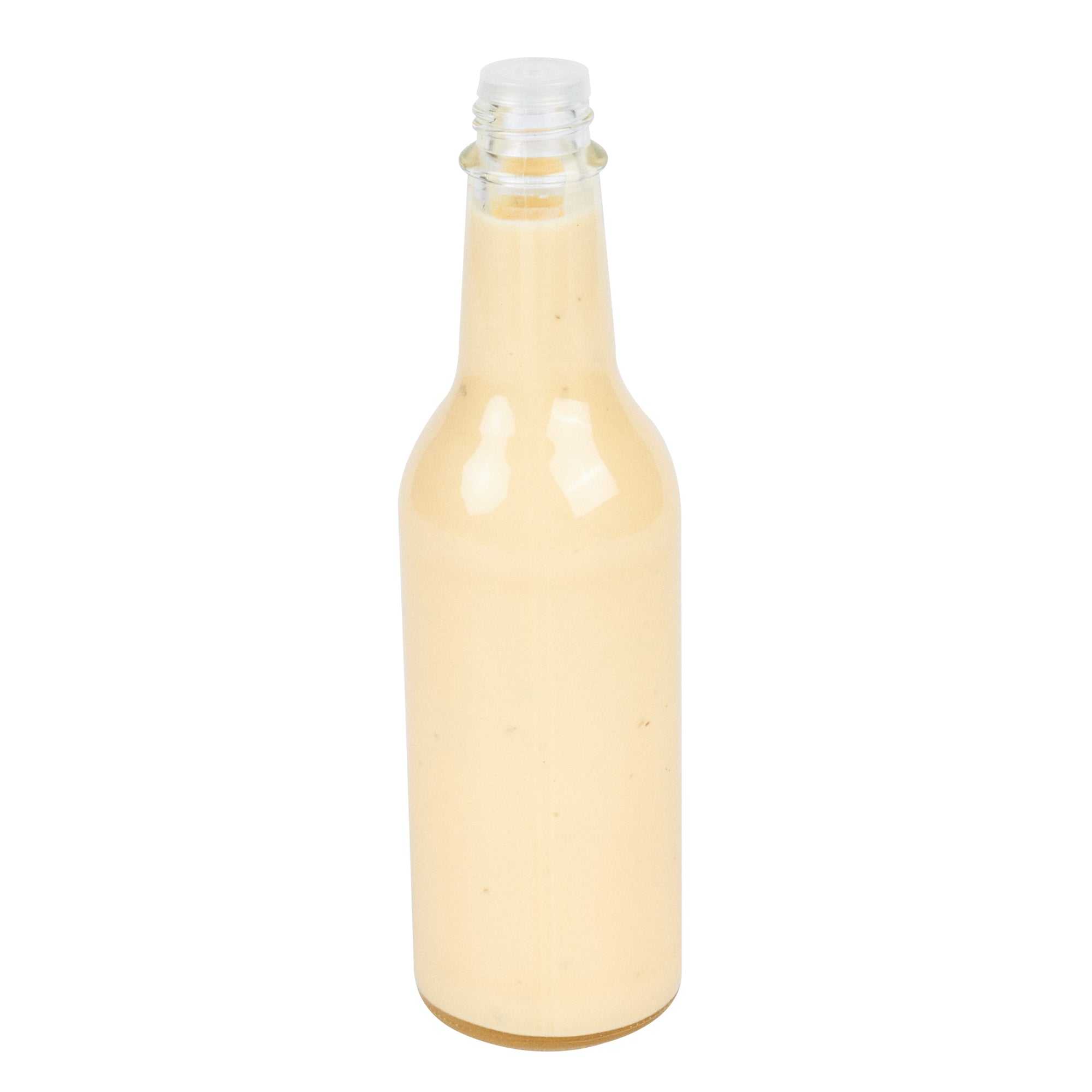 Vetri 9 oz Glass Woozy Bottle - with Black Cap - 2 1/4" x 2 1/4" x 7 3/4" - 10 count box