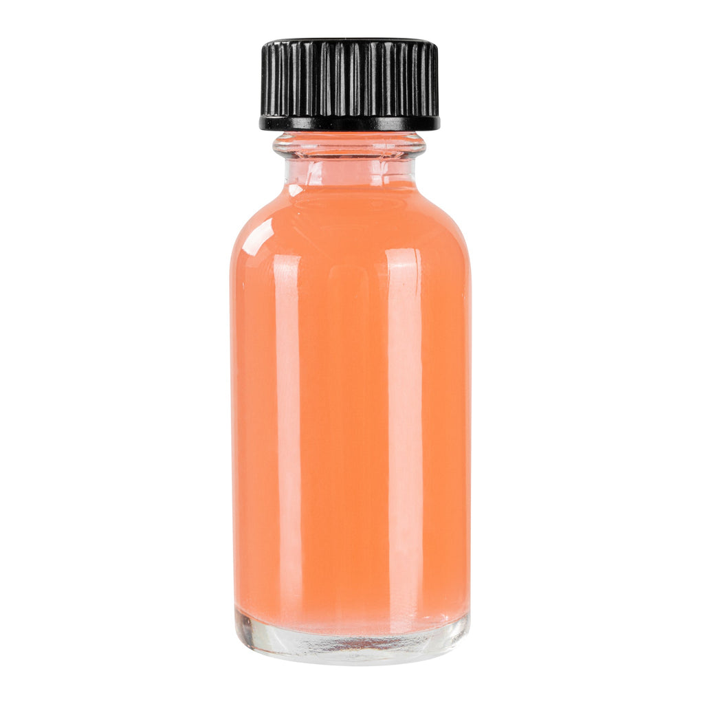 Vetri 1 oz Boston Round Clear Glass Bottle - with Black Phenolic Cap - 1 1/4" x 1 1/4" x 3" - 48 count box
