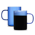 Forma Professional 7 oz Blue Glass Coffee Mug - Borosilicate, with Handle - 2 1/2" x 2 1/2" x 3 1/2" - 2 count box