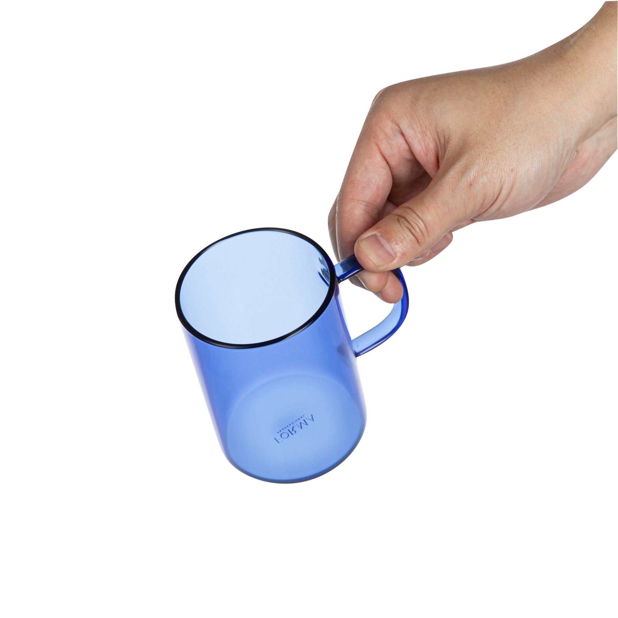Forma Professional 7 oz Blue Glass Coffee Mug - Borosilicate, with Handle - 2 1/2" x 2 1/2" x 3 1/2" - 2 count box
