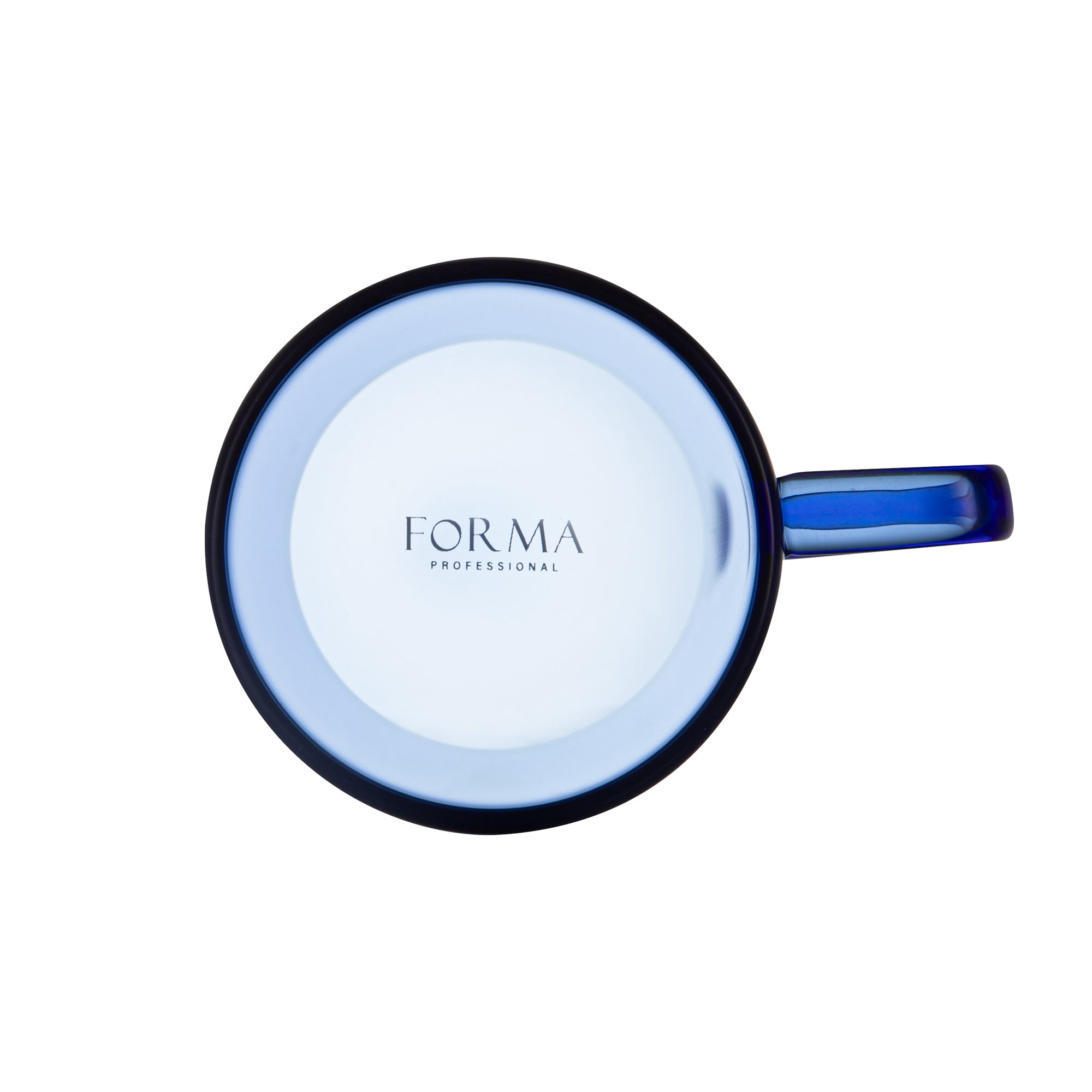 Forma Professional 7 oz Blue Glass Coffee Mug - Borosilicate, with Handle - 2 1/2" x 2 1/2" x 3 1/2" - 2 count box
