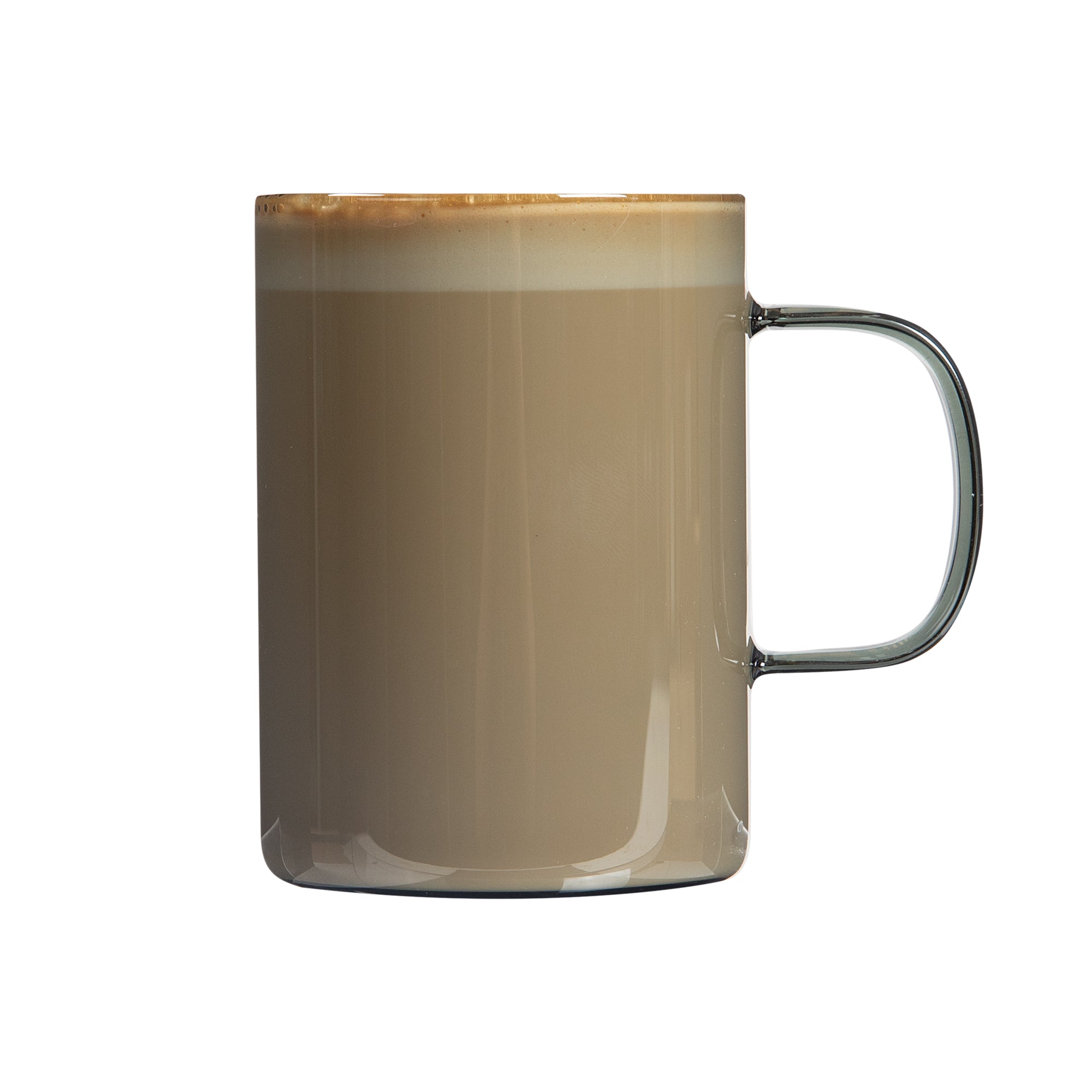 Forma Professional 7 oz Gray Glass Coffee Mug - Borosilicate, with Handle - 2 1/2" x 2 1/2" x 3 1/2" - 12 count box