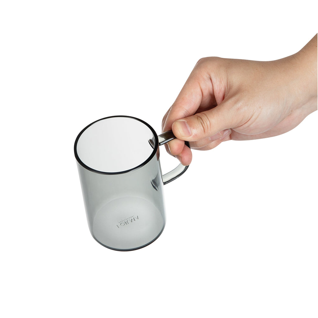 Forma Professional 7 oz Gray Glass Coffee Mug - Borosilicate, with Handle - 2 1/2" x 2 1/2" x 3 1/2" - 12 count box