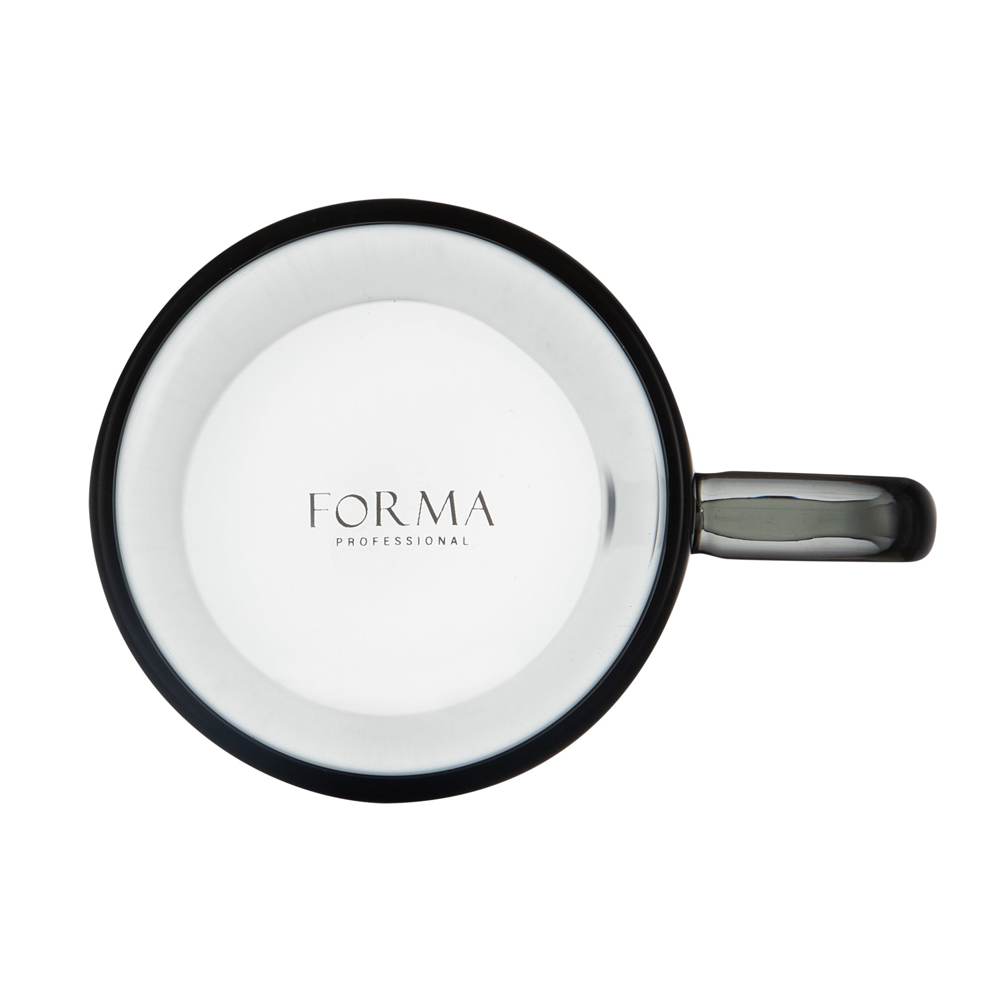 Forma Professional 7 oz Gray Glass Coffee Mug - Borosilicate, with Handle - 2 1/2" x 2 1/2" x 3 1/2" - 12 count box