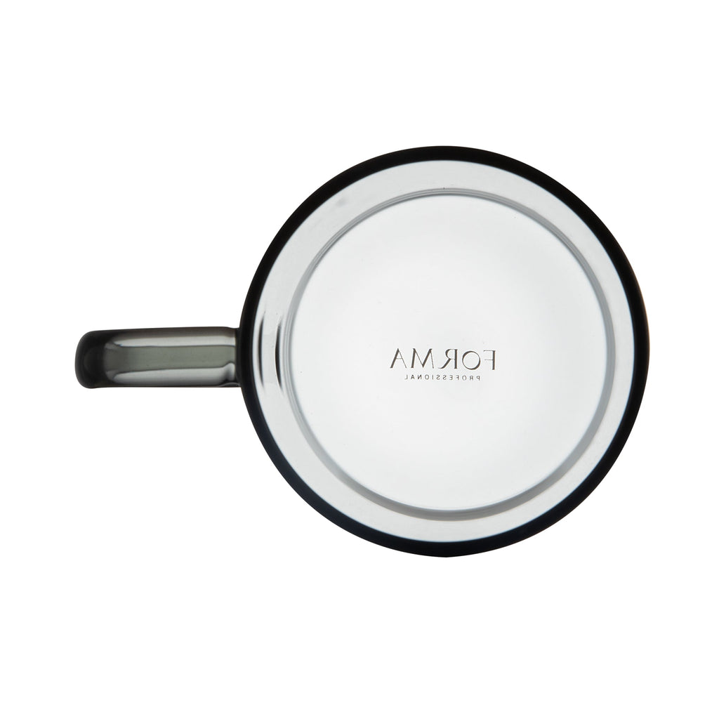 Forma Professional 7 oz Gray Glass Coffee Mug - Borosilicate, with Handle - 2 1/2" x 2 1/2" x 3 1/2" - 12 count box