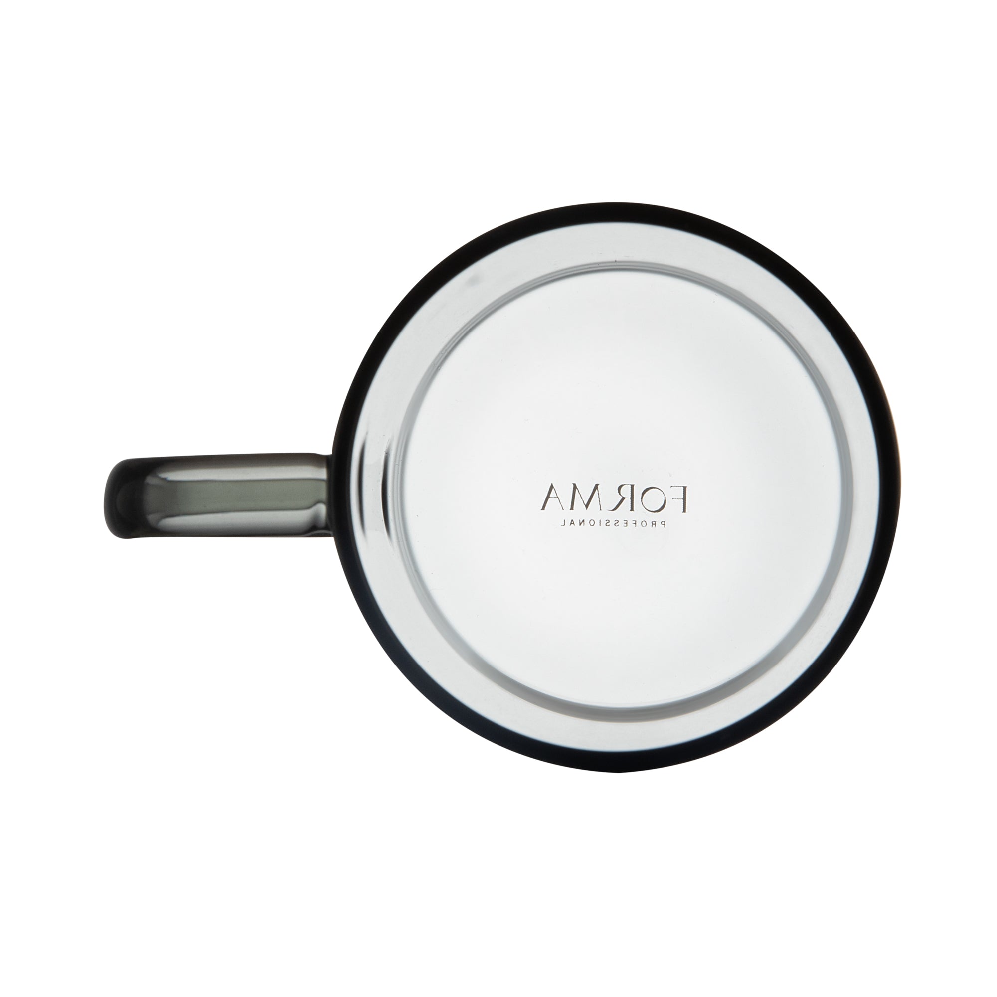 Forma Professional 7 oz Gray Glass Coffee Mug - Borosilicate, with Handle - 2 1/2" x 2 1/2" x 3 1/2" - 12 count box