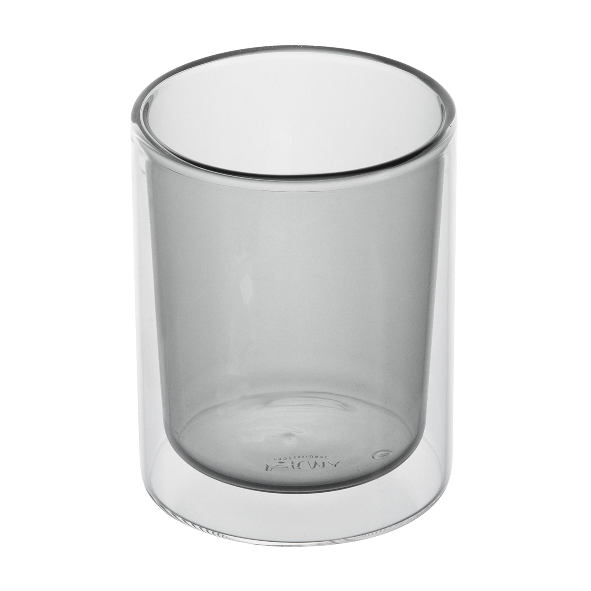 Forma Professional 9 oz Gray Glass Tumbler - Double Wall, Borosilicate - 3 1/4" x 3 1/4" x 4" - 2 count box