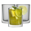 Forma Professional 9 oz Gray Glass Tumbler - Double Wall, Borosilicate - 3 1/4" x 3 1/4" x 4" - 12 count box