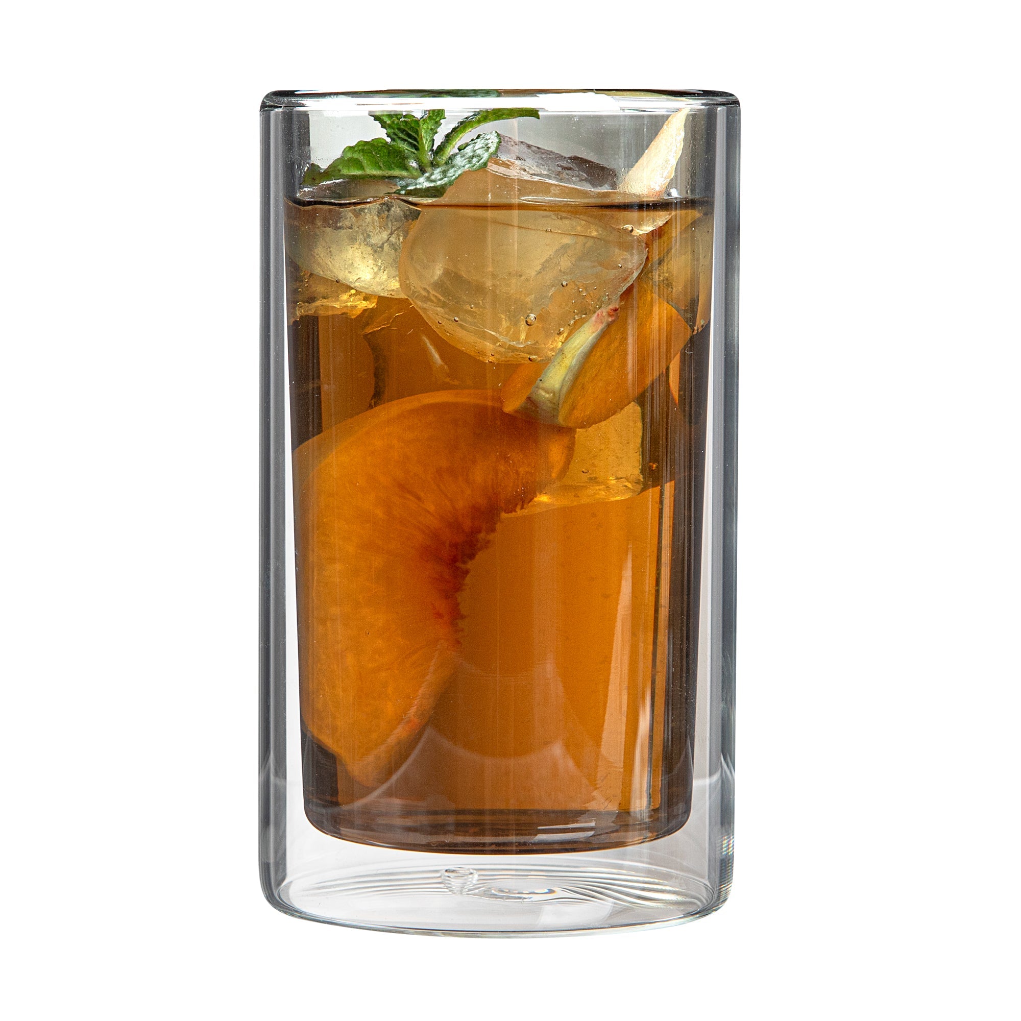Forma Professional 14 oz Gray Glass Tumbler - Double Wall, Borosilicate - 3 1/4" x 3 1/4" x 5 1/4" - 2 count box