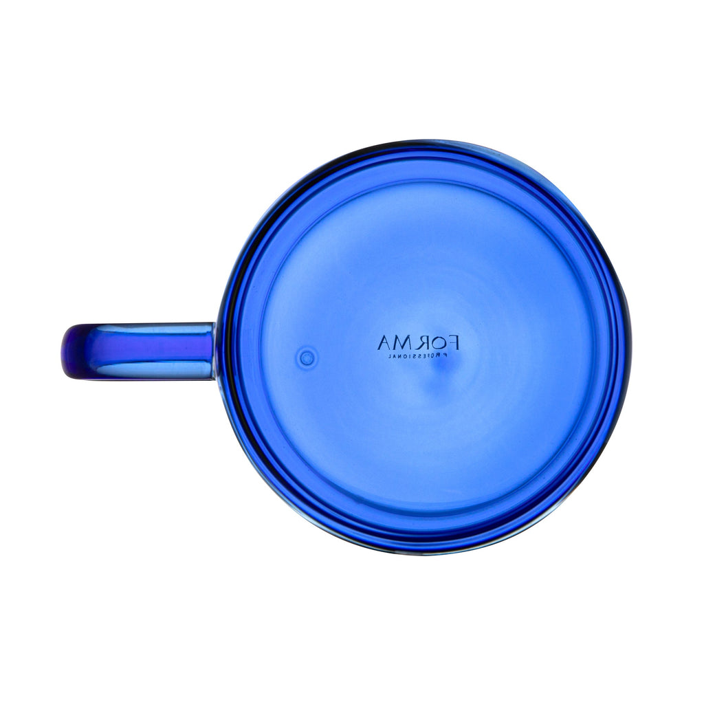 Forma Professional 11 oz Blue Glass Coffee Mug - Double Wall, Borosilicate, with Handle - 3 1/2" x 3 1/2" x 3" - 2 count box