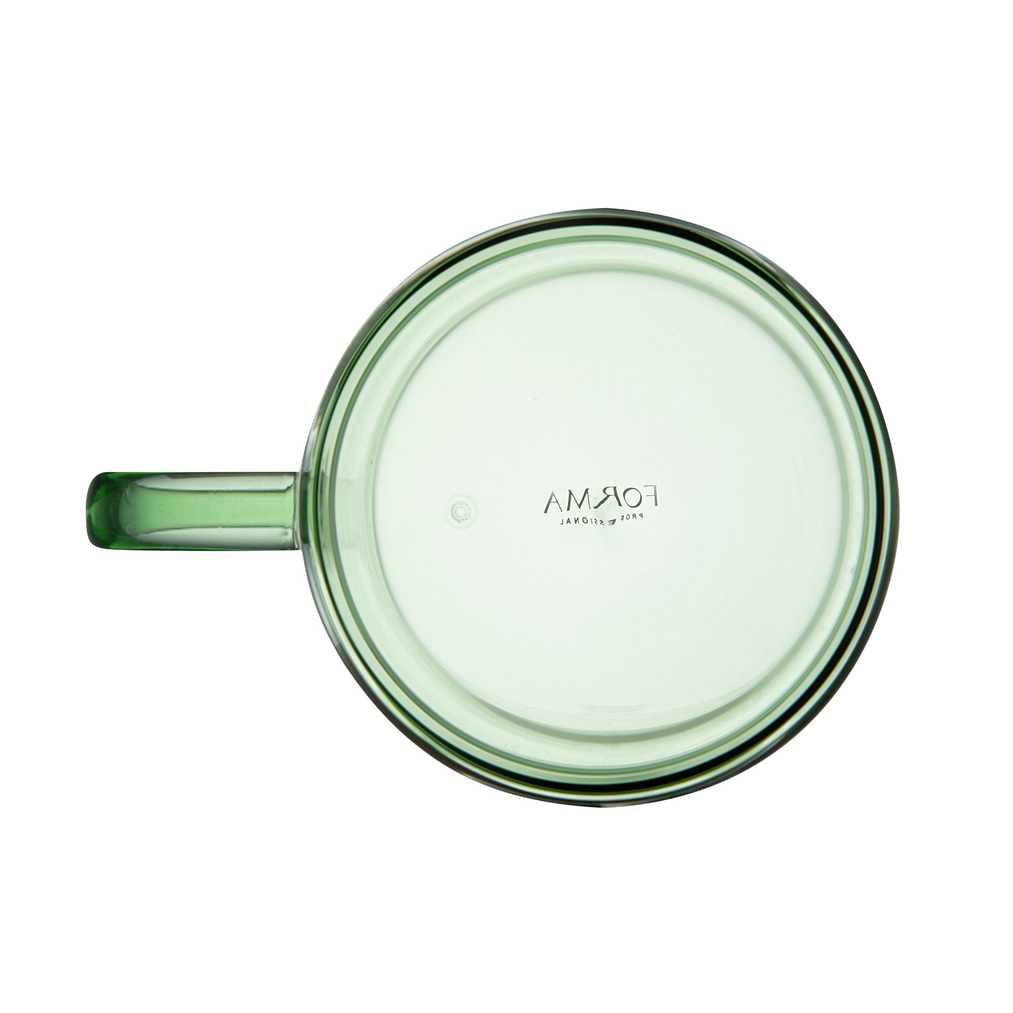Forma Professional 11 oz Green Glass Coffee Mug - Double Wall, Borosilicate, with Handle - 3 1/2" x 3 1/2" x 3" - 12 count box