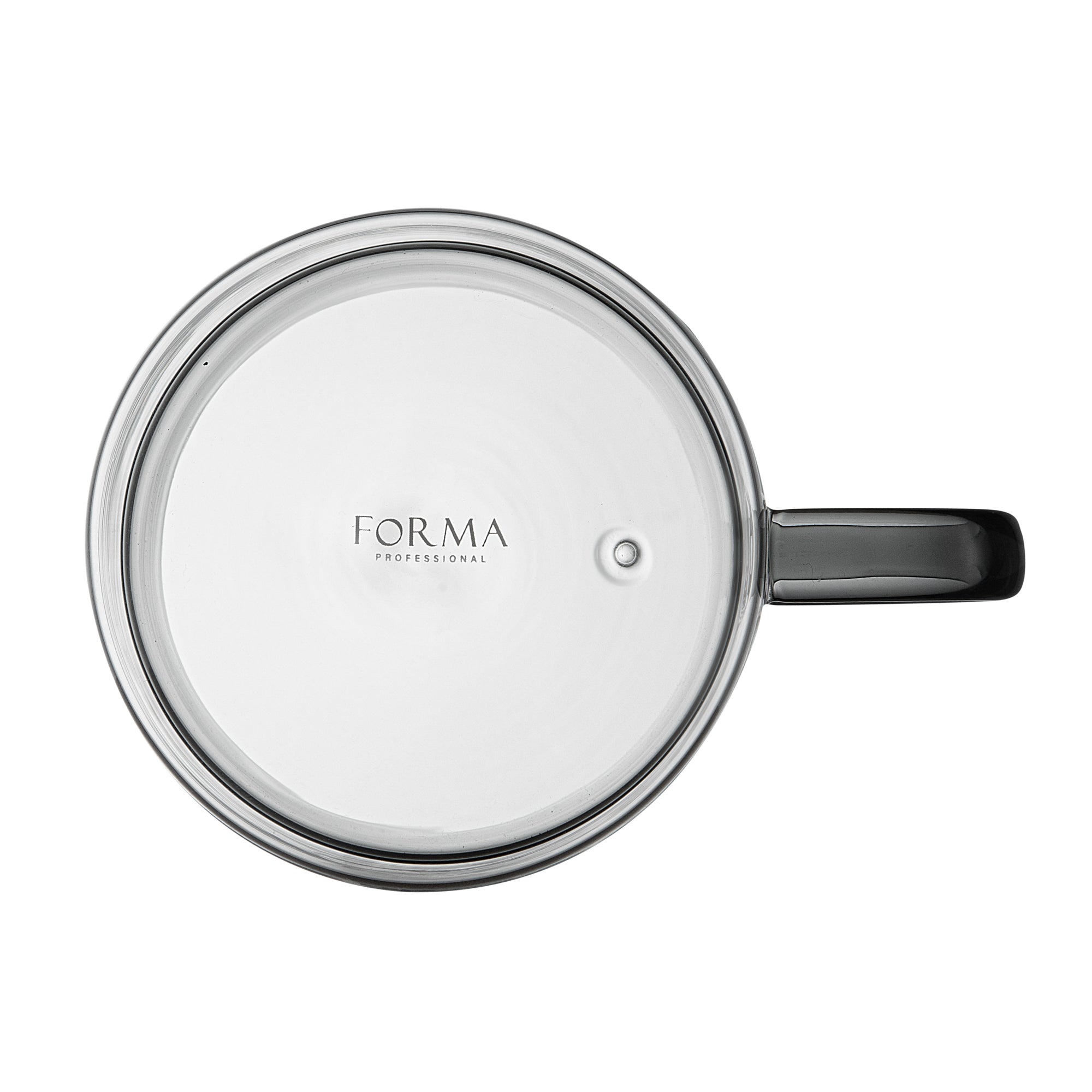 Forma Professional 11 oz Gray Glass Coffee Mug - Double Wall, Borosilicate, with Handle - 3 1/2" x 3 1/2" x 3" - 12 count box