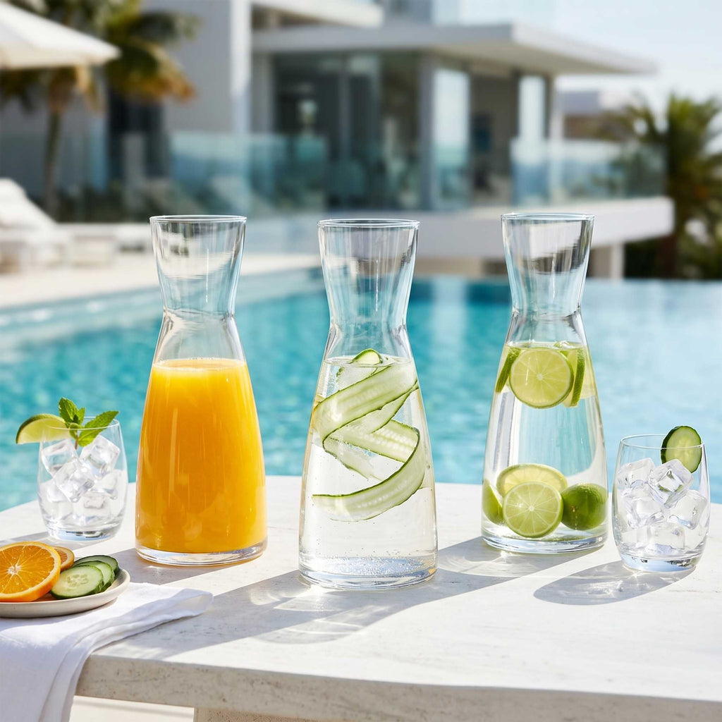 Vetri 1L Clear Glass Carafe - 24 count box