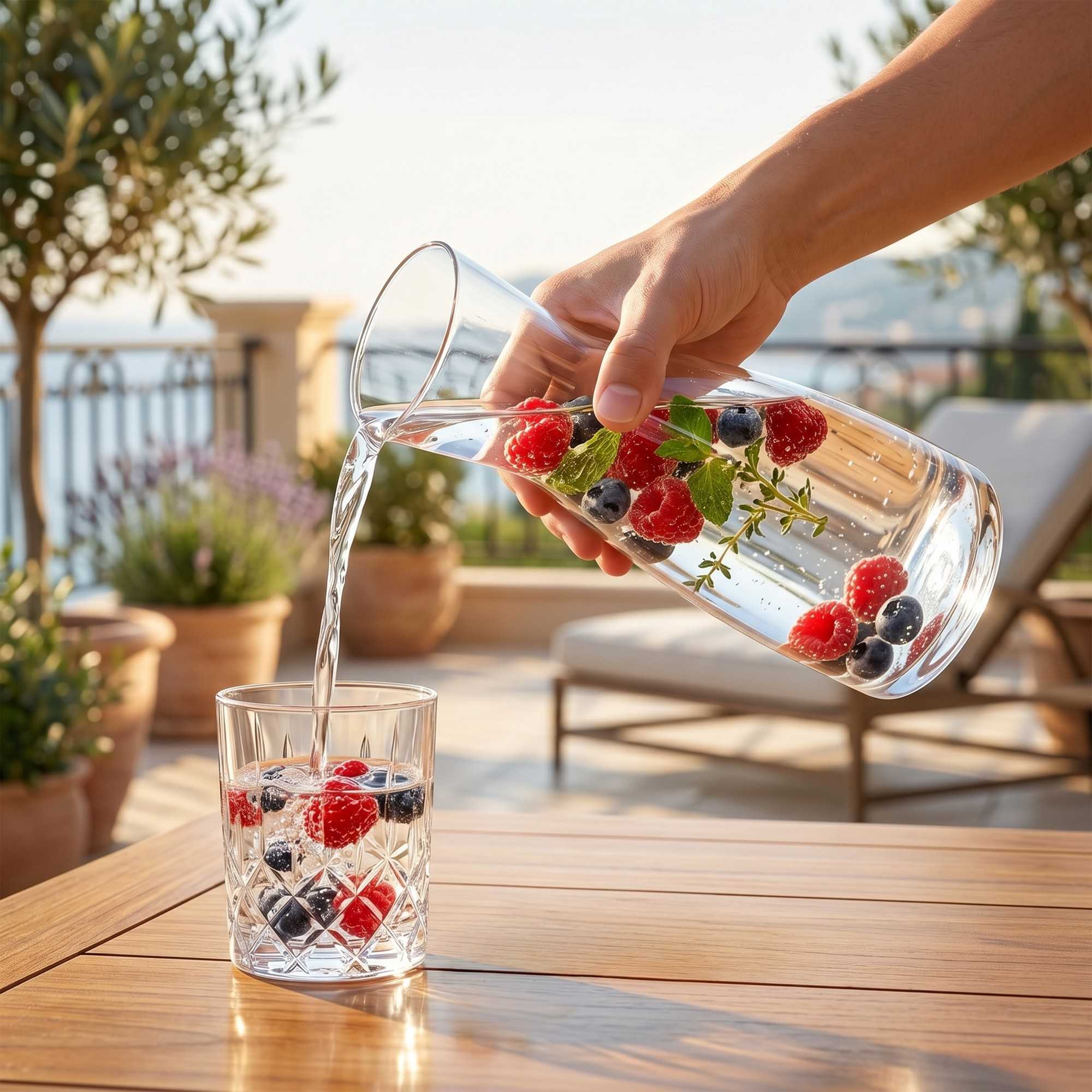 Vetri 1L Clear Glass Carafe - 24 count box
