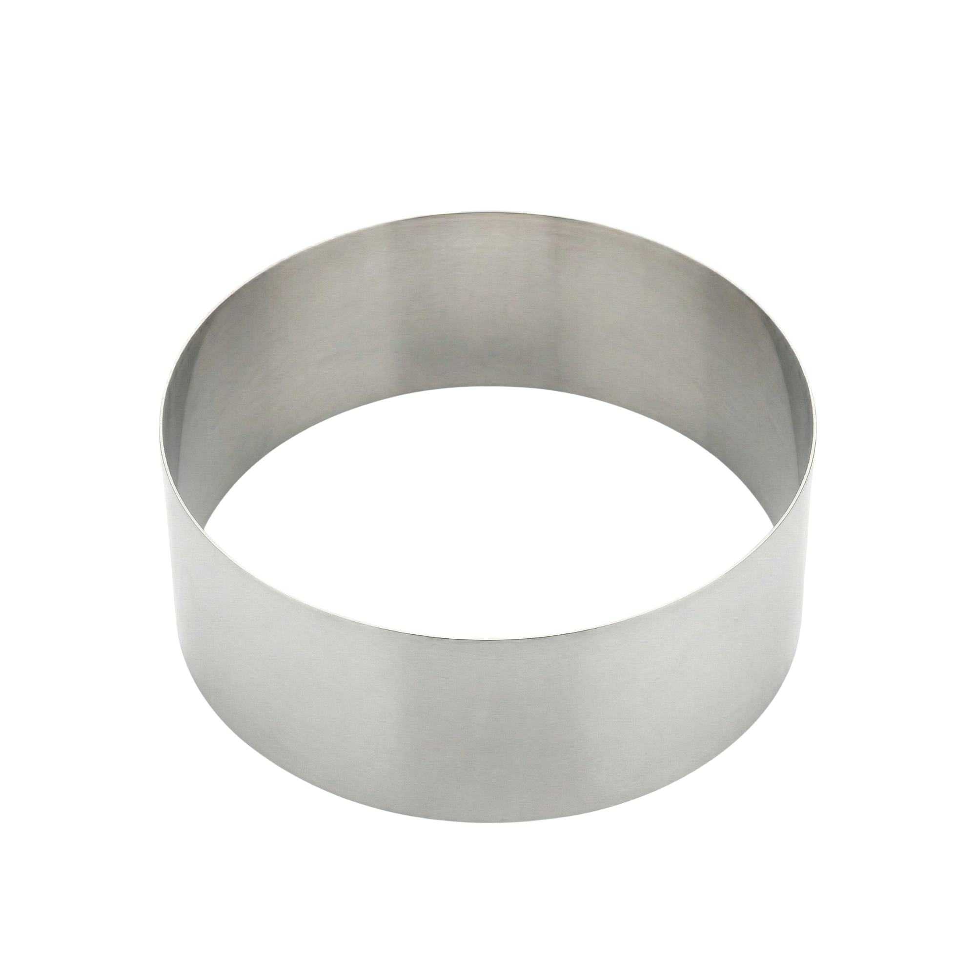 Pastry Tek Round Silver Stainless Steel Pastry Ring Mold - 6" x 6" x 2 1/2" - 1 count box