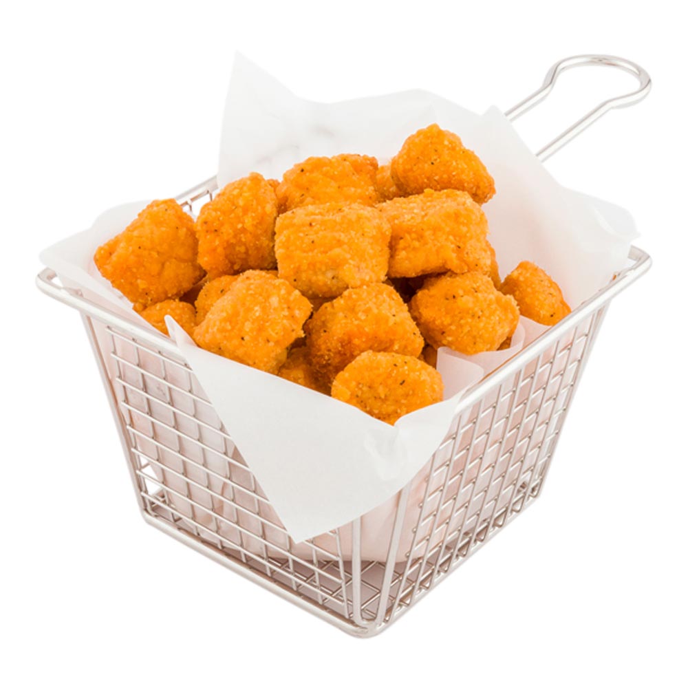 Met Lux Square Silver Stainless Steel Large Mini Fryer Basket - Waffle Grid - 8" x 5" x 3 1/2" - 1 count box
