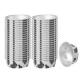 Pastry Tek 3 oz Round Cow Lines Aluminum Baking Cup - with Plastic Dome Lid - 3 1/4" x 3 1/4" x 1" - 100 count box