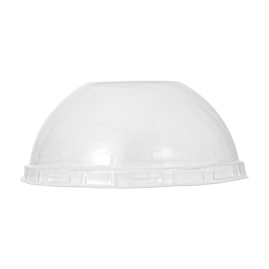 Pastry Tek 3 oz Round Cow Lines Aluminum Baking Cup - with Plastic Dome Lid - 3 1/4" x 3 1/4" x 1" - 100 count box