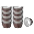 Pastry Tek 5 oz Round Coffee Aluminum Baking Cup - with Plastic Dome Lid - 3 1/4" x 3 1/4" x 1 3/4" - 100 count box
