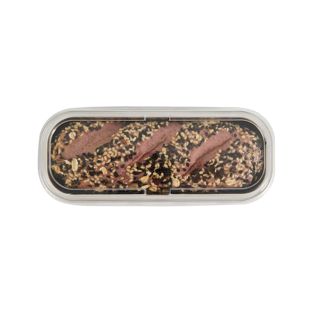 Pastry Tek 7 oz Rectangle Coffee Aluminum Baking Loaf Pan - with Plastic Dome Lid - 6 1/2" x 2 1/2" x 1 1/4" - 100 count box