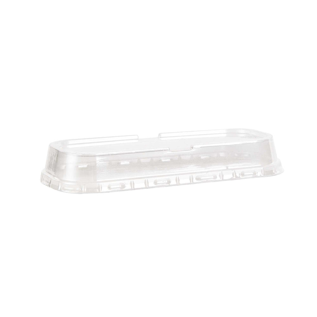 Pastry Tek 7 oz Rectangle Coffee Aluminum Baking Loaf Pan - with Plastic Dome Lid - 6 1/2" x 2 1/2" x 1 1/4" - 100 count box