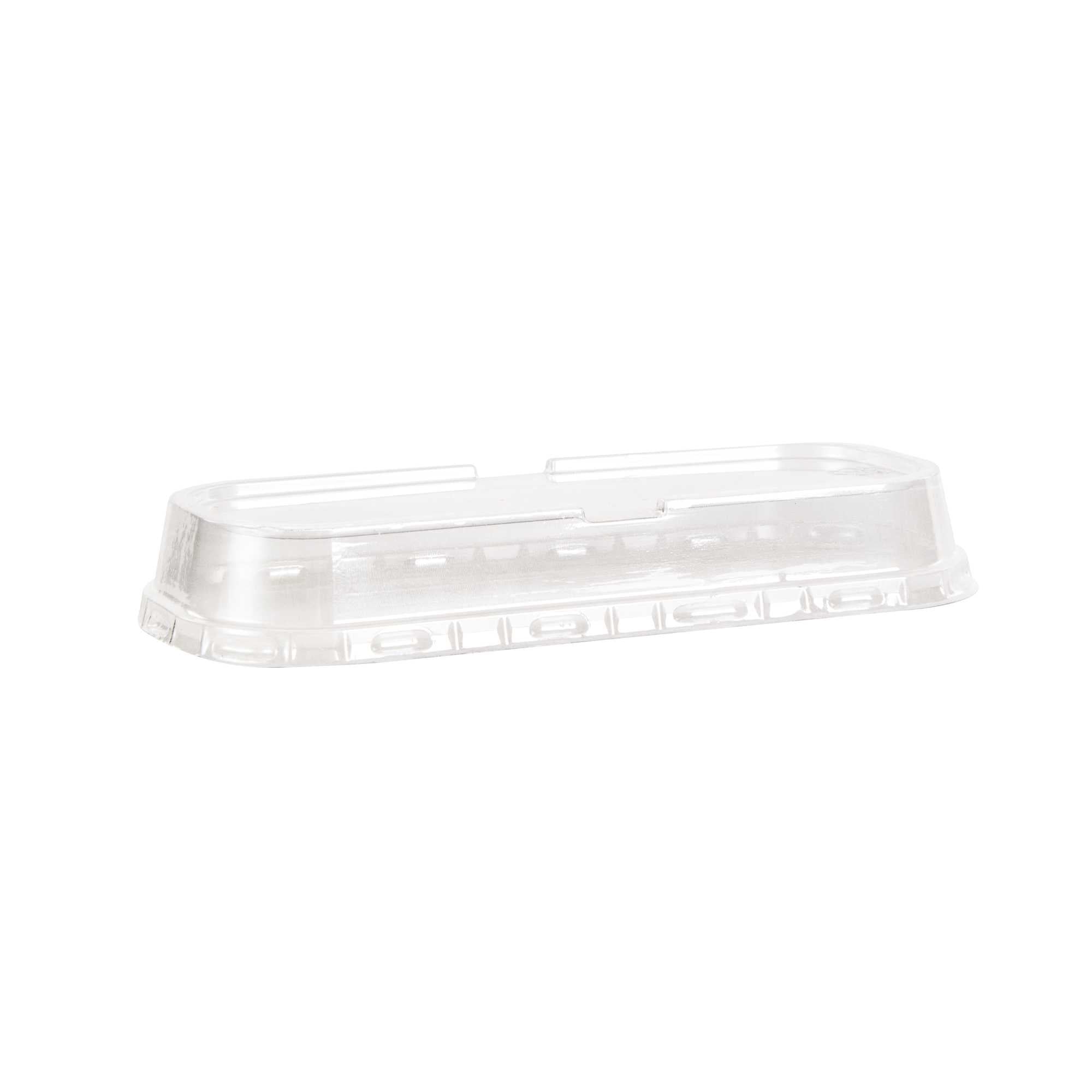Pastry Tek 7 oz Rectangle Coffee Aluminum Baking Loaf Pan - with Plastic Dome Lid - 6 1/2" x 2 1/2" x 1 1/4" - 100 count box